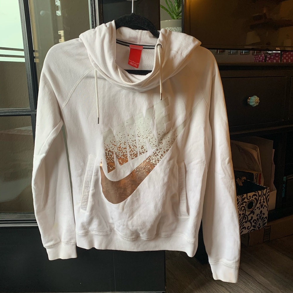 White Nike Turtleneck Hoodie